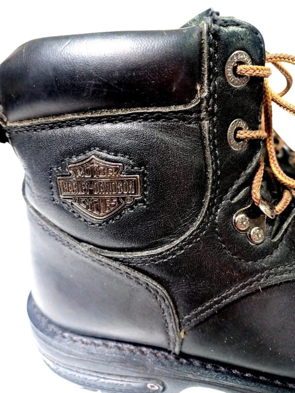 Harley Davidson Boots Womens Vintage y2K Black Leather Biker Boots 84078 Size: 8